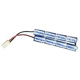 Intellect Rechargeable Airsoft Battery: Small Plug/Hand Guard Configuration (1400mAh, 9.6V, 2/3A Cells)