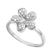 Sterling Silver Ring - Plumeria - Clear CZ - 13 mm x 2 mm, Sizes 5-10 Sterling Silver Ring - Plumeria - Clear CZ - 13 mm x 2 mm, Sizes 5-10