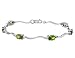Peridot Bracelet with Diamond 3.02 Carat (ctw) in 10K White Gold