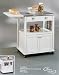 White Stainless Steel Top Kitchen Cart with Drop Leaf