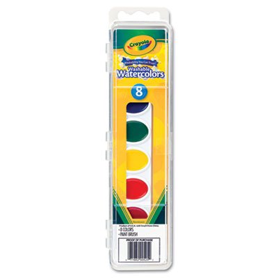 Crayola Washable Watercolor Paint, 8 Assorted Colors - CYO530525