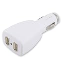 2 Port USB Car Cigarette Lighter Adapter Dual Plug for iPod MP3 Players Charger - Color Black