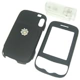 PCMICROSTORE Brand HTC Wing Herald P4350 PDA Smartphone Premium Black Rubberize Texture Snap-On Crystal Case Cover with Removable Belt Clip