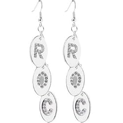 Rocawear Silver Tone Rw Flame Disc Earrings