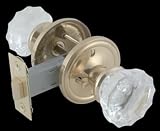 2 3/4 inch Backset Privacy Set - Clear Glass/Brass