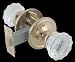 2 3/4 inch Backset Privacy Set - Clear Glass/Brass