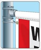 Pole bracket assemblies Extra self-locking nylon flag mounting straps