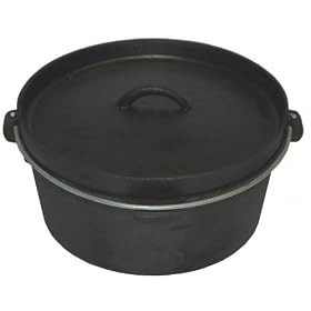 Cajun Cookware Seasoned Cast Iron Camp Pot Without Legs - 4.5 Qt. by Cajun Cookware