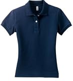 District Threads - Ladies Stretch Pique Sport Shirt Navy-S