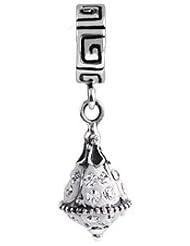 SilveRado(tm) BM021-1 Bling Dangle Bling White Bead / Charm