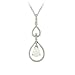 Sterling Silver Created Opal and Diamond Accent Double Teardrop Pendant, 18"