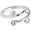 Solid 14K White Gold Cubic Zirconia Spiral Toe Ring