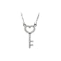 14K White Gold 0.12 ct. Diamond "Skeleton Key" Necklace - 16''