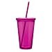 Simple Green Solutions - Acrylic Double Wall Cup for Cold Drinks, Reusable Cups with Lids and Straws, Insulated Plastic Tumblers with Lids and Straw, Acrylic Tumblers, 16 oz Capacity, Fuschia
