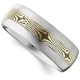 Genuine Dura Tungsten (TM) Mens Ring. 8.3 mm Polished Dura Tungsten Band With Shaudo Mokume Gane Inlay. Finger Size 8 (Additional sizes available). 100% Satisfaction Guaranteed.
