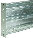 Industrial Grade 5JEV5 Guard Rail, 3Ribbed Bolt On, L1Ft, Galv