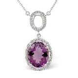 9ct Diamond & Amethyst Pendant.