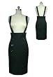 Black High Waist Pencil Skirt with Suspenders S