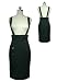 Black High Waist Pencil Skirt with Suspenders S