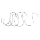 uxcell　S字フック　金属素材　シルバートーン　 75 x 40mm　5枚入り