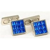 Babette Wasserman Saphire Crystal Panel Mini-Cufflinks
