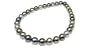 13 x 13.7mm natural multicolor Black Tahitian south sea cultured pearl round necklace 17"