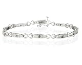 0.15 Carat Natural Blue Diamond I Love You Bracelet in Platinum Plated Sterling Silver