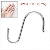 Universal Silver Tone Metal Ball End Holder S Shape Hook