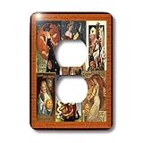 Sandy Mertens Vintage Halloween Designs - Sexy Ladies of Halloween Collage - Light Switch Covers - 2 plug outlet cover