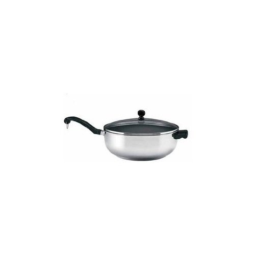 Farberware Classic 11-Inch 6-Quart Covered Chef's Pan with Nonstick Interior, Stainless Steel
