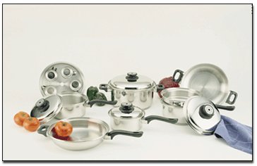 World's Finest Ply Steam Control 17-Piece Stainless-Steel Cookware Set product image