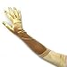 Long Stretchy Gold Opera Satin Gloves for wedding, bridal, formal party, halloween, p...