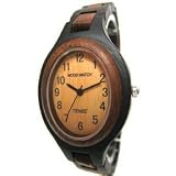 Tense Wood Watch - Natural Solid Hypoallergenic Dark Sandalwood Bracelet Watch L7301DS