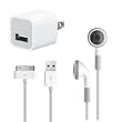 Apple iPod/iPhone USB Power Adapter & Cable Set & Earphone/Headphone