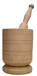 Wooden Mortar and Pestle 7 in. high