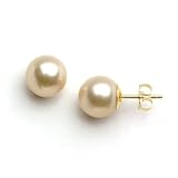South Sea Golden Pearl Earrings in 14K Yellow Gold