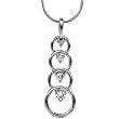 Four Lovely Smooth Loop Diamond Journey Pendant Necklace