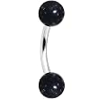 Clear Black Ultra Glitter Eyebrow Ring