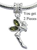 Pandora compatable alloy beads by GlitZ JewelZ © - you will recieve one pair of these beautiful tinkerbell fairy design - fits pandora, chamilia & troll bracelets - at a bargain price - see pull down option below for other colors