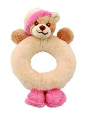 Bukowski Soft Plush Maria Pink Teddy Rattle Stuffed Animal Toy 6"