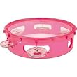 LMI Transparent Tambourine with Head, Pink 15CM LMI Transparent Tambourine with Head, Pink 15CM