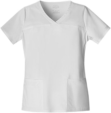 Cherokee Workwear Scrub Top Women's V-Neck Top Color White (5X Large)