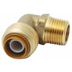 Cash Acme U280A 1/2" M.I.P. x 1/2" Sharkbite Brass Elbow