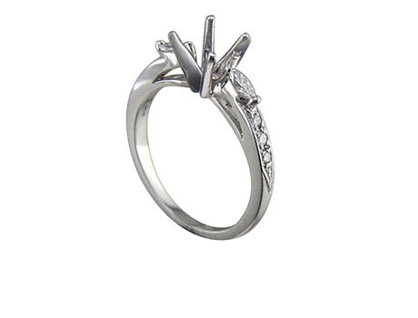 0.29 ct Round Diamond Engagement Ring Setting Platinum