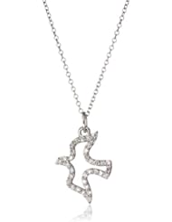 KC Designs "Twist" 14k White Gold and Diamond Dove Pendant Necklace Chain, 16"