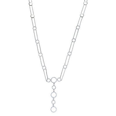 14k White Gold Diamond Necklace - JewelryWeb