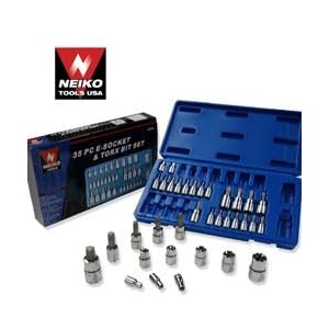 Neiko 35 Piece External Female Socket and Torx Bits Socket Set by 