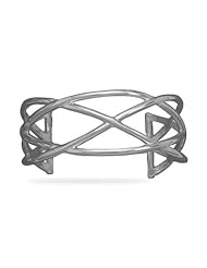 Rhodium Plated Weave Cuff