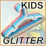 24 STRONG SPARKLY PLASTIC COAT HANGERS FOR CHILDRENS' CLOTHES 29cm long