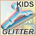 24 STRONG SPARKLY PLASTIC COAT HANGERS FOR CHILDRENS' CLOTHES 29cm long